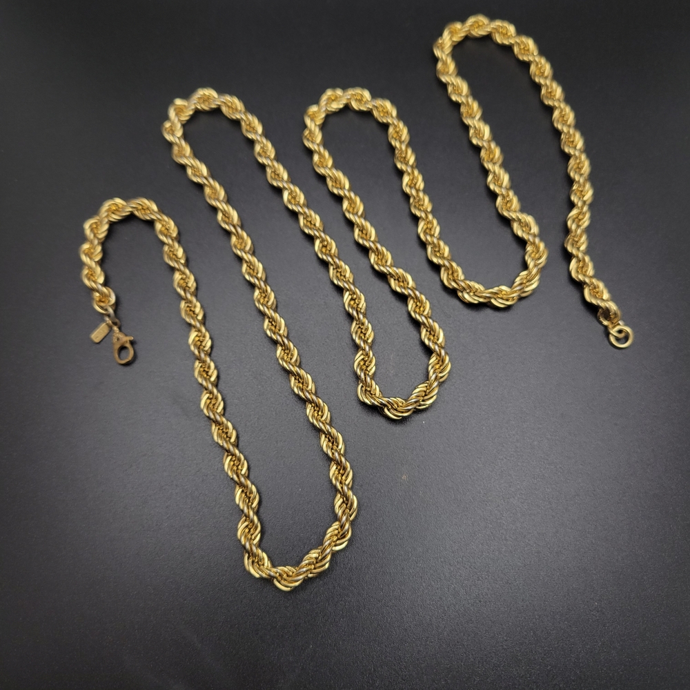 Vintage Monet Gold-Tone Rope Chain Necklace - Picture 2 of 8